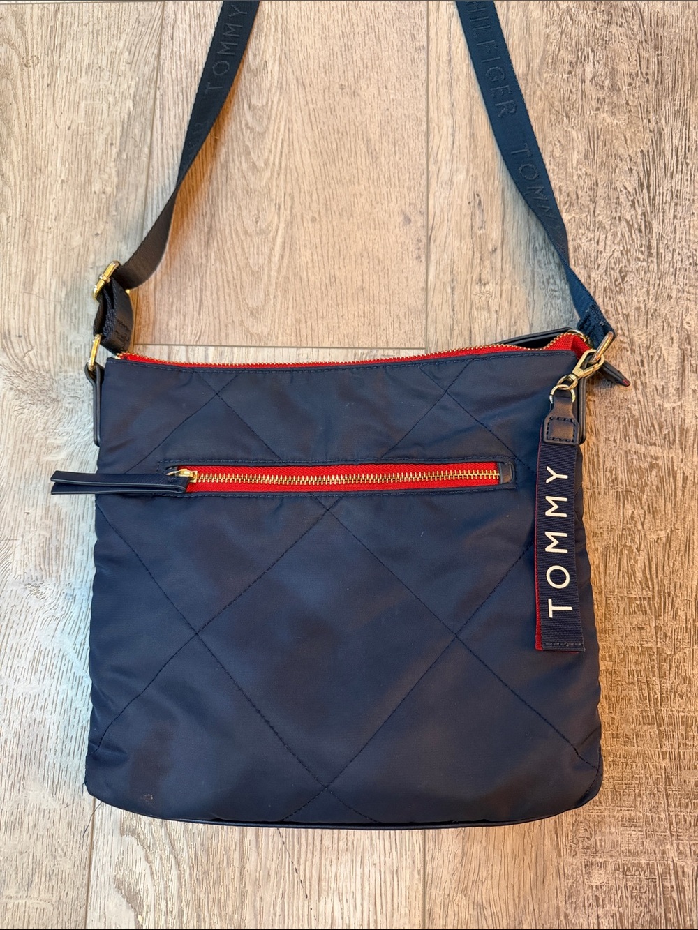Tommy Hilfiger Navy Crossbody Bag with Red Accents